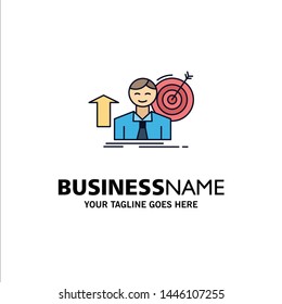 success, user, target, achieve, Growth Flat Color Icon Vector