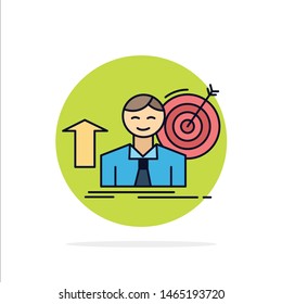 success, user, target, achieve, Growth Flat Color Icon Vector. Vector Icon Template background