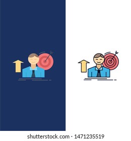 success, user, target, achieve, Growth Flat Color Icon Vector. Vector Icon Template background