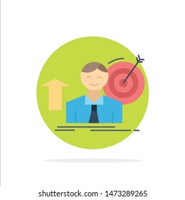 success, user, target, achieve, Growth Flat Color Icon Vector