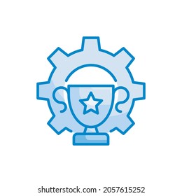 Success vector blue colour icon style illustration. EPS 10 file