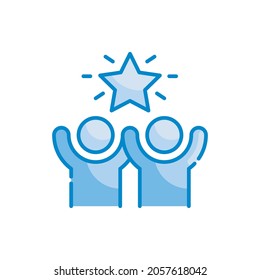 Success vector blue colour icon style illustration. EPS 10 file