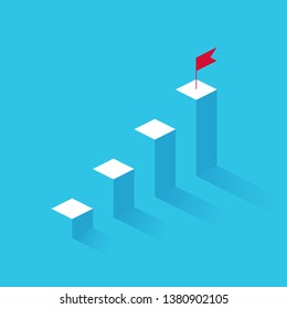 Success vector concept made by graph columns. Success, achievment, motivation business symbol.