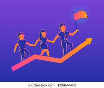 Success. Vector Gradient illustration on violet background.