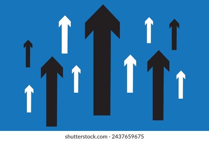 Icono de vector de éxito. signo de ilustración de flecha. Crece el símbolo. Logo de Profit.