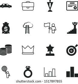 success vector icon set such as: step, efficiency, engagement, ring, old, medal, pile, knowledge, wedding, diamond, metal, protest, earth, atlas, dart, king, limousine, token, realistic