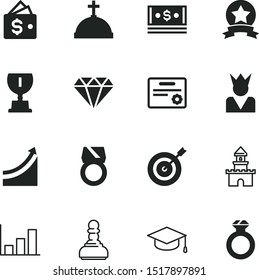 success vector icon set such as: grad, gem, grow, data, honor, economy, idea, earn, solid, certification, majestic, degree, coronation, frame, leisure, stone, red, investment, mortarboard, rings
