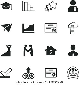 success vector icon set such as: sport, head, air, histogram, property, handshake, flight, sky, signature, first, friendly, stair, test, career, user, walk, credit, employee, contract, office