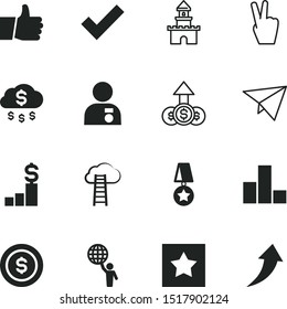 success vector icon set such as: map, green, fist, message, castle, increase, confirm, work, jet, 3d, emblem, consent, plane, summer, approval, circle, clouds, support, tourism, color, ladder