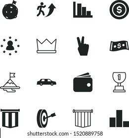 success vector icon set such as: full, gesture, employee, development, awards, objective, happy, purpose, reward, emperor, credit, stick, sport, meeting, note, light, bill, top, limousine