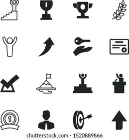 success vector icon set such as: stairway, ok, work, key, shiny, decorative, employees, career, investment, blank, bullseye, walk, darts, financial, certification, speaker, government, icons, exit