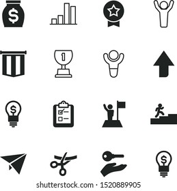 success vector icon set such as: abstract, board, fly, toy, travel, upstairs, payment, stair, body, agreement, certificate, upward climb, button, earning, decoration, aviation, ceremonial, exam, key