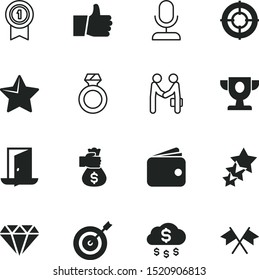 success vector icon set such as: sight, one, service, jewelry, military, choice, record, falling, cloud, deal, arrow, object, coins, up, earnings, gesture, raining, bright, sniper, aim, scope, luck