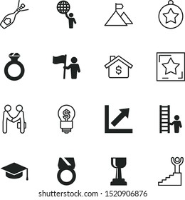 success vector icon set such as: staff, frame, festive, transportation, future, progress, party, finger, price, school, gift, rings, uniform, champions, marketing, holiday, hat, motivation, graph