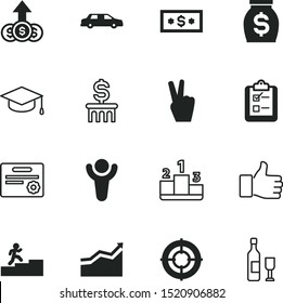 success vector icon set such as: fingers, certification, american, platform, trend, seal, decorative, education, circle, ribbon, transport, war, place, glass, climbing, debt, fist, text, gold, coin