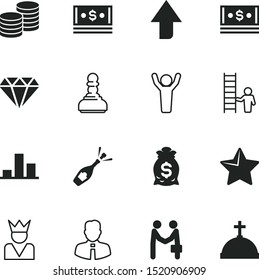 success vector icon set such as: stairs, stone, vote, choose, brilliant, treasure, executive, network, majestic, climbing, celebration, gift, members, explosion, bookmark, diagram, bag