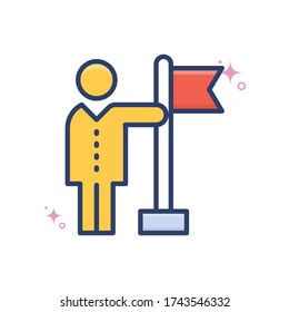 success vector icon style illustration. Startup and New Business outline filled symbol icon. EPS 10