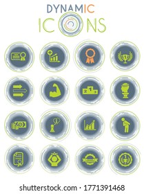 success vector icons on white background with dynamic lines for animation for web and user interface design