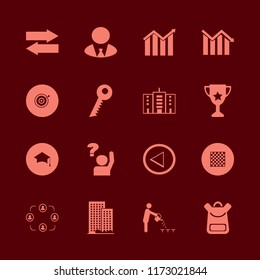success vector icons set. with chess board, left right arrows, left arrow and people in set