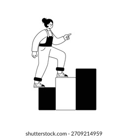 Success vector illustration Black and white style. 