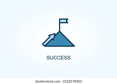 Ilustração de símbolo de sinal de logotipo ou vetor de sucesso