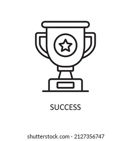 Success Vector Outline Icon Design illustration. Fintech Symbol on White background EPS 10 File