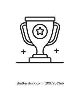 Success vector outline icon style illustration. Marketing and advertising symbol EPS 10 file