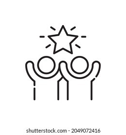 Success vector outline icon style illustration. EPS 10 file