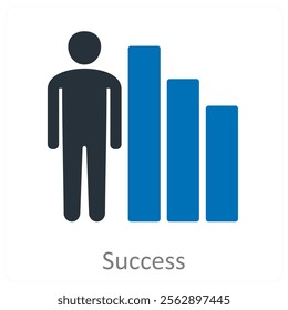 Success and victory icon concept