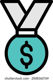 success with white background. success is a symbol of banking .colour line icon.