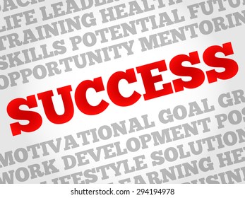 Success word cloud, business concept