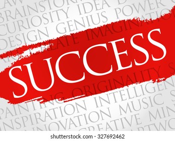 Success word cloud, business concept