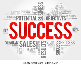 Success word cloud, business concept