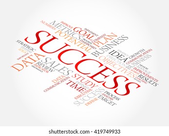 Success word cloud, business concept