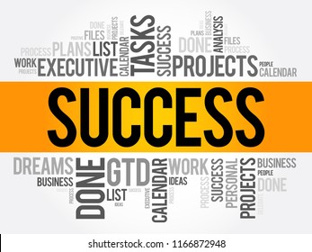 Success word cloud collage, business concept background