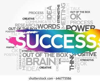 Success word cloud collage, business concept background