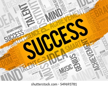SUCCESS word cloud collage, creative business concept background