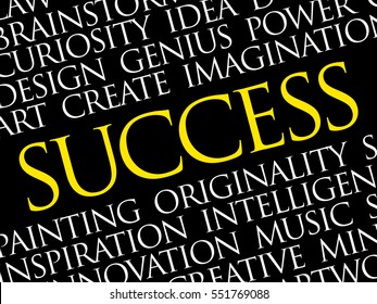 SUCCESS word cloud collage, creative business concept background