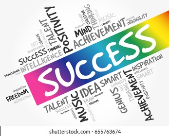 SUCCESS word cloud collage, creative business concept background