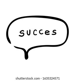 Success in word cloud dialog bubble on white background Vector illustration. Eps10