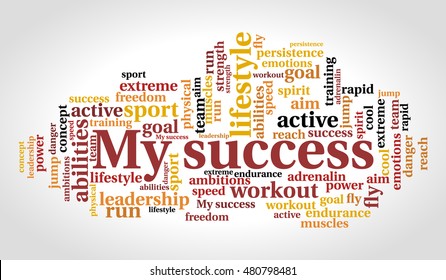 Success word cloud, lifestyle concept, vector illustration