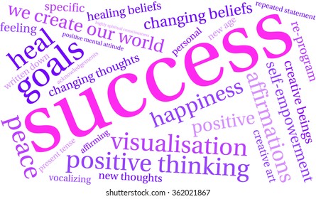 Success word cloud on a white background. 
