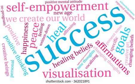 Success word cloud on a white background. 