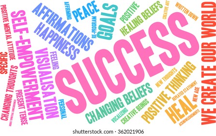 Success word cloud on a white background. 