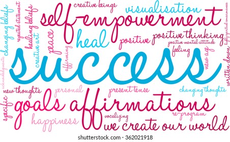 Success word cloud on a white background. 