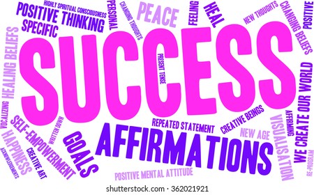 Success word cloud on a white background. 