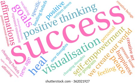 Success word cloud on a white background. 