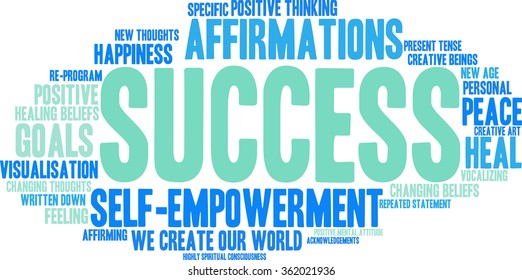 Success word cloud on a white background. 