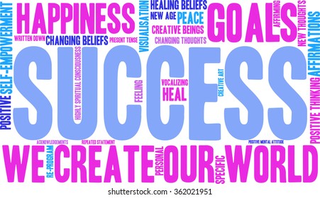 Success word cloud on a white background. 