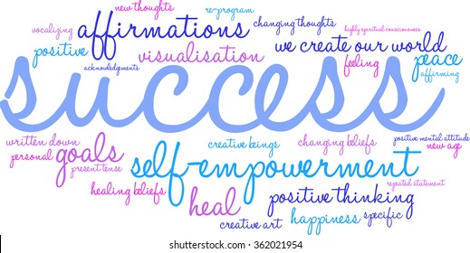 Success word cloud on a white background. 